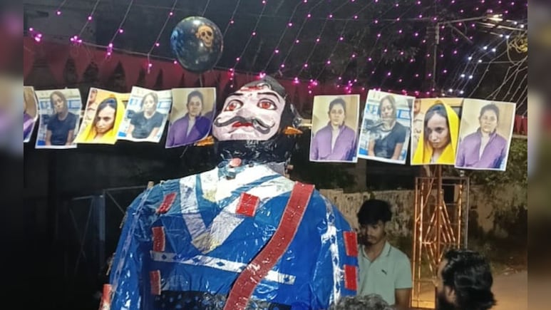 रावण की जगह सोनम और अन्य महिलाओं की फोटो लगाकर किया पुतला दहन, हाईकोर्ट ने लगाई थी रोक 