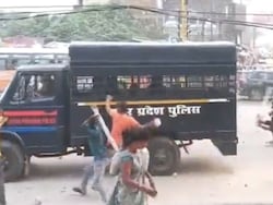Video: UP Villagers Throw Stones At Police Van, Shatter Windows, Injure Cops