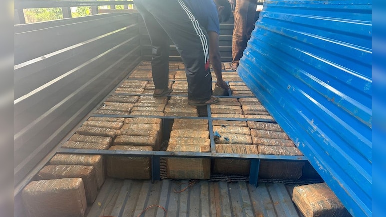 Ganja Worth Rs 2 Crore Hidden In Specially Designed Truck Cavity Seized In Chennai, 2 Arrested Ganja Worth Rs 2 Crore Hidden In Specially Designed Truck Cavity Seized In Chennai, 2 Arrested