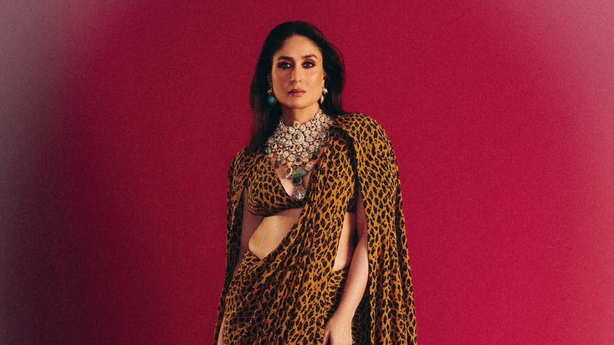 Kareena Kapoor Takes The Night In An Animal-Print Sabyasachi Saree