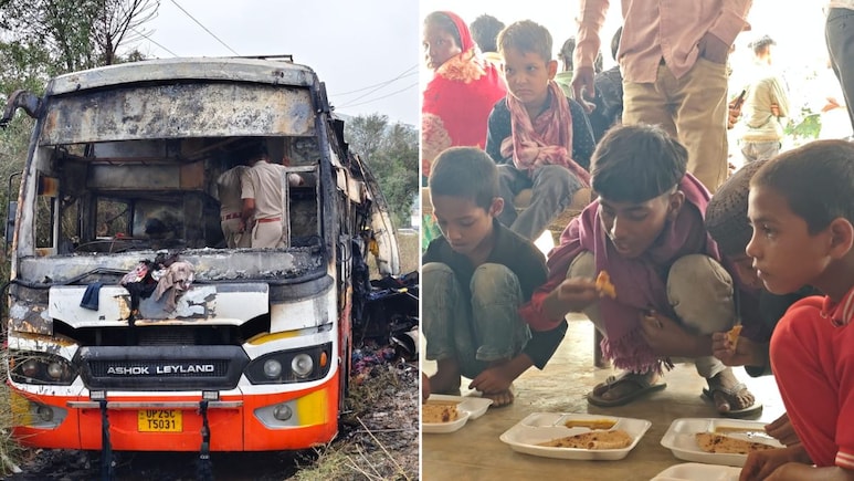 Rajasthan Bus Fire: बच्चों के जले खिलौने, खाने के बिखरे सामान... तस्वीरें बता रहीं जयपुर बस हादसे की भयावहता Rajasthan Bus Fire: बच्चों के जले खिलौने, खाने के बिखरे सामान... तस्वीरें बता रहीं जयपुर बस हादसे की भयावहता