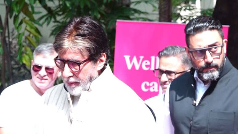Amitabh Bachchan, Son Abhishek Attend Adman Piyush Pandey's Last Rites