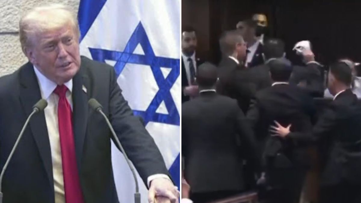"That Was Very Efficient": Trump As Protester Dragged Out Of Israel Parliament