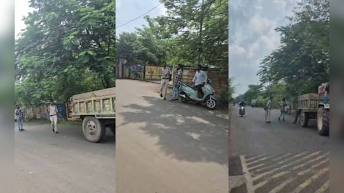 विदिशा में नशे में चूर पुलिसकर्मी का सड़क पर हंगामा, वीडियो वायरल