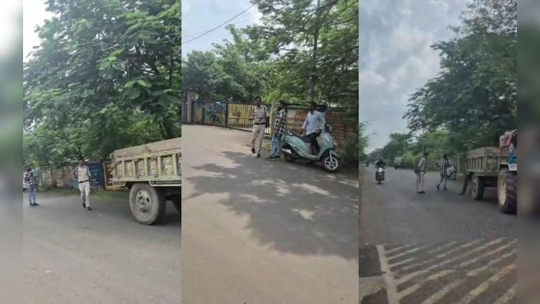 विदिशा में नशे में चूर पुलिसकर्मी का सड़क पर हंगामा, वीडियो वायरल