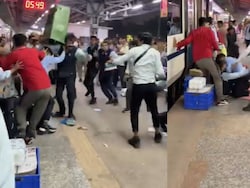 Railway Employees Or WWE Wrestlers? No-Holds Barred Brawl At Train Station