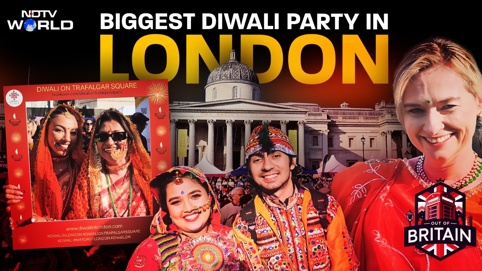 Video : Diwali Lights Up London: Trafalgar Square Turns Into Mini India | Out Of Britain