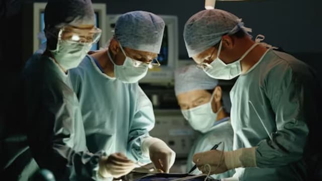 During the operation, specialised screws and rods were used to realign and stabilise the spine