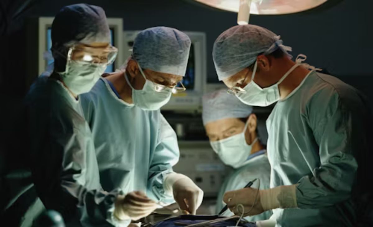 During the operation, specialised screws and rods were used to realign and stabilise the spine
