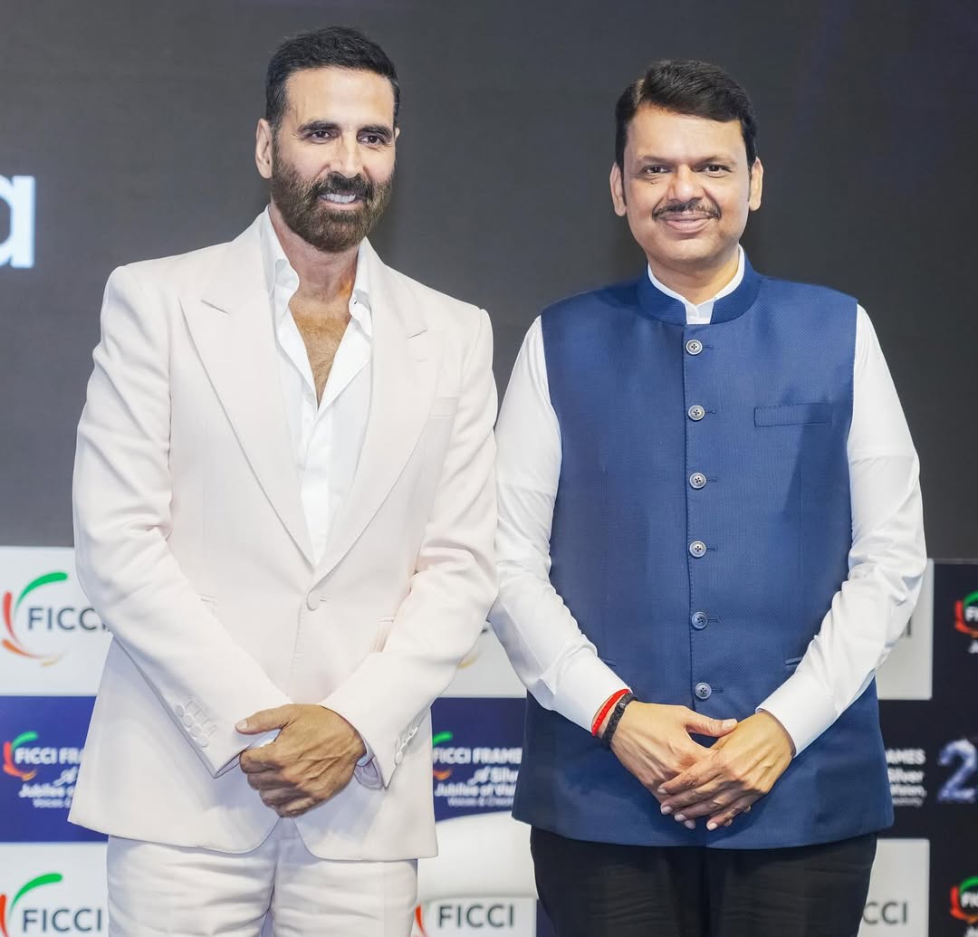 Devendra Fadnavis And Akshay Kumar Talk About Revamping Mumbai Film City, And How To Eat A <i>Santra</i>