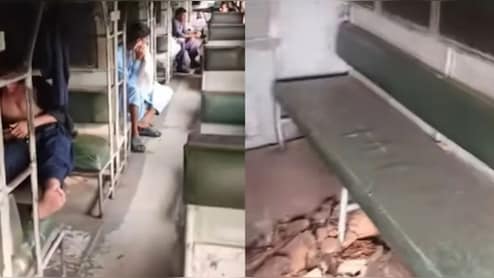 ट्रेन है या खंडहर! सीटें टूटी, दीवारों में छेद,फर्श पर कचरा..ये है पाकिस्तान रेलवे की हालत,देख लोगों ने ली मौज