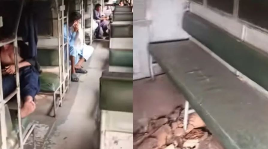 ट्रेन है या खंडहर! सीटें टूटी, दीवारों में छेद,फर्श पर कचरा..ये है पाकिस्तान रेलवे की हालत,देख लोगों ने ली मौज