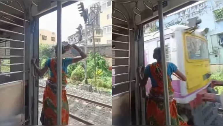 चलती ट्रेन के दरवाजे पर खड़ी थी महिला, अचानक सामने से आ रही ट्रेन पर दे मारा पत्थर, देख हक्के बक्के रह गए लोग चलती ट्रेन के दरवाजे पर खड़ी थी महिला, अचानक सामने से आ रही ट्रेन पर दे मारा पत्थर, देख हक्के बक्के रह गए लोग
