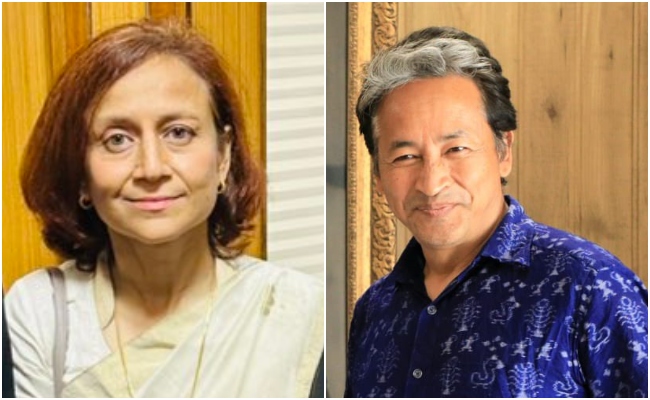 जानें कौन हैं सोनम वांगचुक की पत्नी गीतांजलि‍ आंग्मो,जो पति के साथ कंधे से कंधा मिलाकर खड़ी हैं