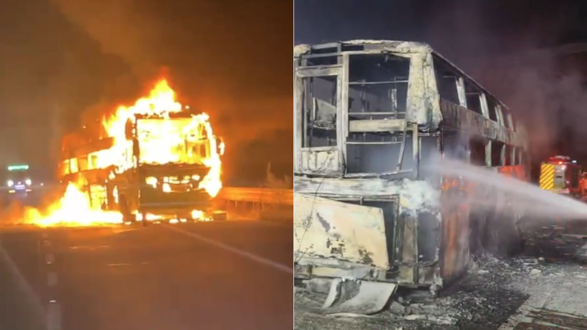 Heroic Driver Saves 12 Lives as Luxury Bus Catches Fire on Maharashtra
