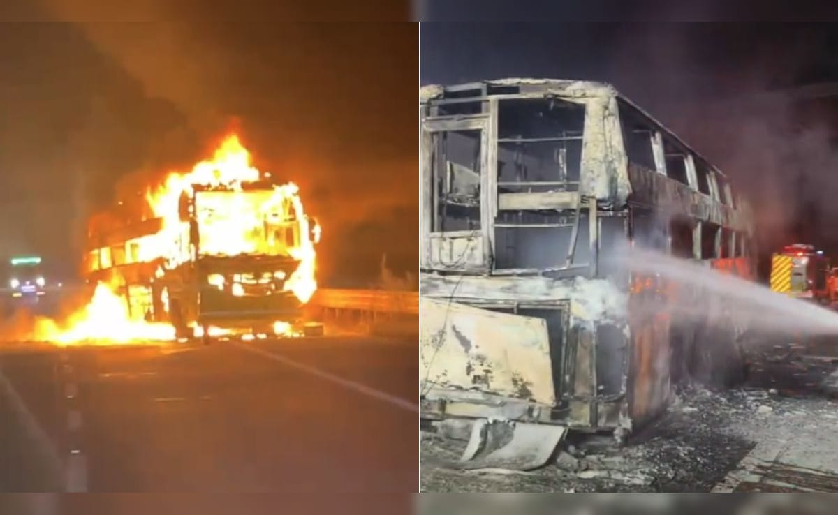 Video: Luxury Bus Catches Fire In Maharashtra, Driver Evacuates Passengers Just In Time