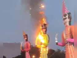 Video: In Bhopal, Drunk Men Set Ravan Effigy Afire On Dussehra Morning