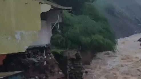 Cyclone Montha Impact: Landslide Hits Andhra's Srisailam Temple