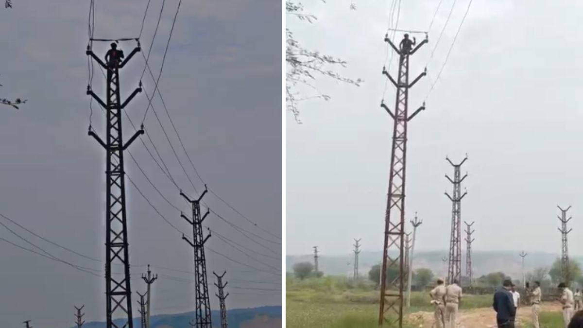 हाईटेंशन बिजली लाइन पर चढ़ी नाबालिग लड़की, किरोड़ी 'बाबा' को बुलाने की मांग पर अड़ी