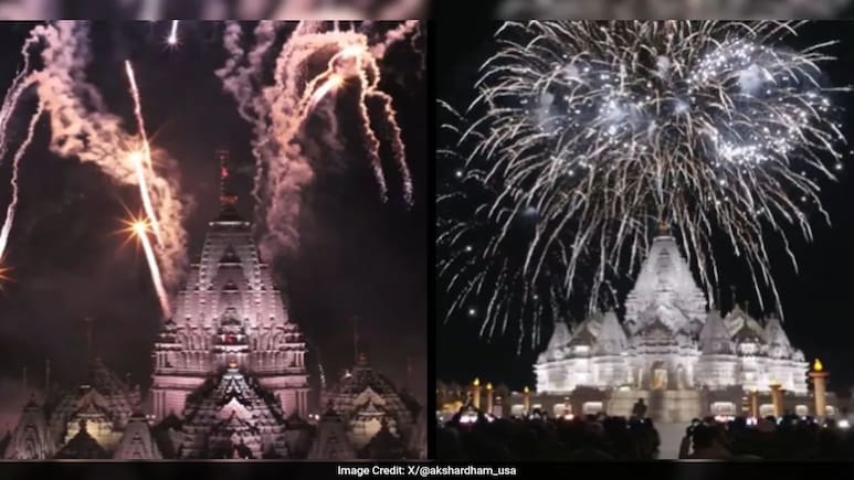 Watch: Stunning Fireworks Display At New Jersey's BAPS Swaminarayan Temple Wows Internet Watch: Stunning Fireworks Display At New Jersey's BAPS Swaminarayan Temple Wows Internet