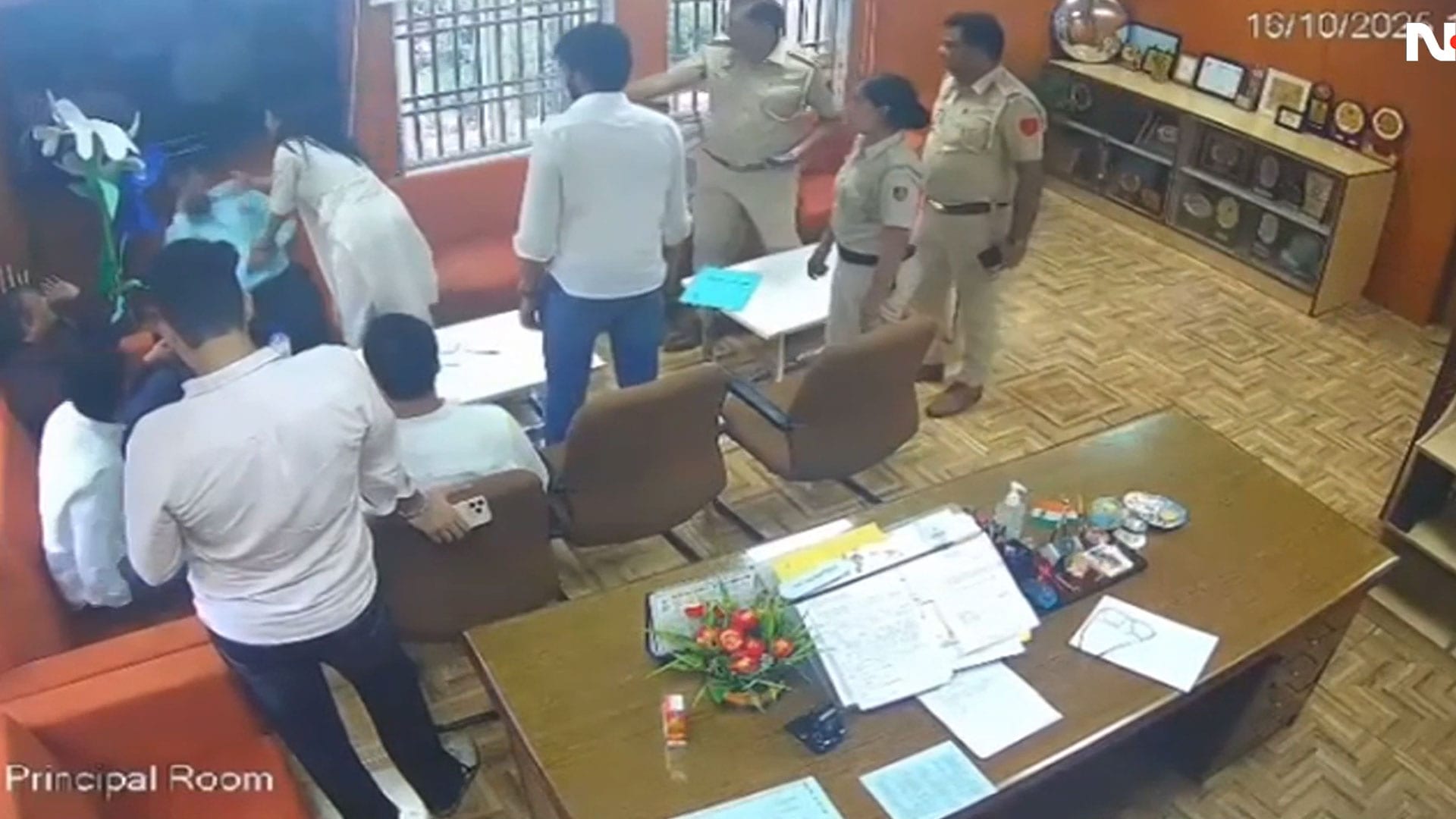 Video: Cops Watching, Delhi University Student Slaps Professor