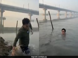 Video: BJP MLA Falls Into Yamuna While Filming Reel On 'Clean' River