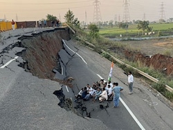 Major Road Collapse In Madhya Pradesh Leaves 30-Foot-Deep Crater