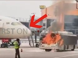 Video: Bus Metres Away From Air India Plane At Delhi Airport's T3 Catches Fire
