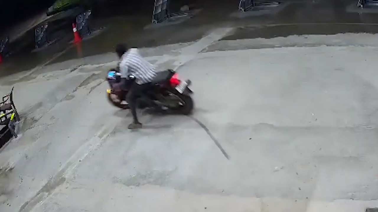 Andhra Bus Fire Tragedy: Video Shows Biker Riding Recklessly Before Crash