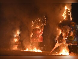 Ravan Dahan: मध्य प्रदेश और छत्तीसगढ़ में हुआ रावण दहन, रायपुर में 101 फीट का पुतला धू-धूकर जला