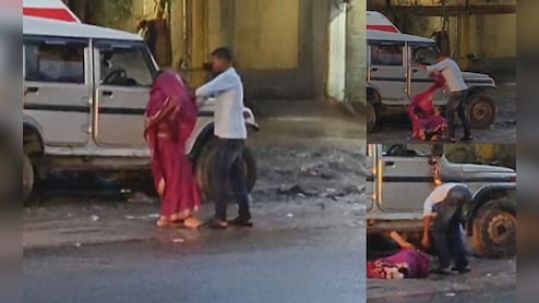 शहडोल में शराबी कपल का हाईवोल्टेज ड्रामा, पति ने बीच सड़क पर पत्नी को पीटा