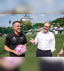 UK PM Keir Starmer, Michael Owen Meet Young Indian Footballers And Coaches In Mumbai