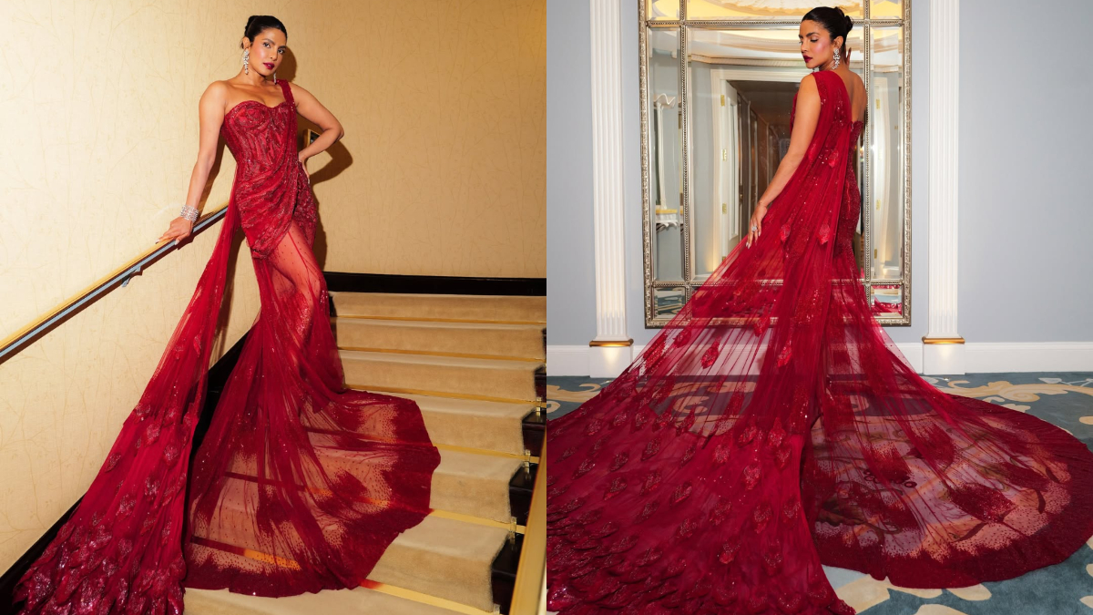 Priyanka Chopra Lights Up Johnnie Walker's Diwali Ball In A Fiery Rahul Mishra Gown