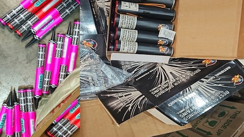 10 करोड़ के लाखों चाइनीज पटाखे जब्त, दिवाली के बीच एजेंसियों ने बड़े नेटवर्क का किया भंडाफोड़ 10 करोड़ के लाखों चाइनीज पटाखे जब्त, दिवाली के बीच एजेंसियों ने बड़े नेटवर्क का किया भंडाफोड़