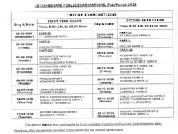 Telangana Inter Public Exam 2026: Time Table Released For Class 11, 12, Check Complete Schedule Here Telangana Inter Public Exam 2026: Time Table Released For Class 11, 12, Check Complete Schedule Here