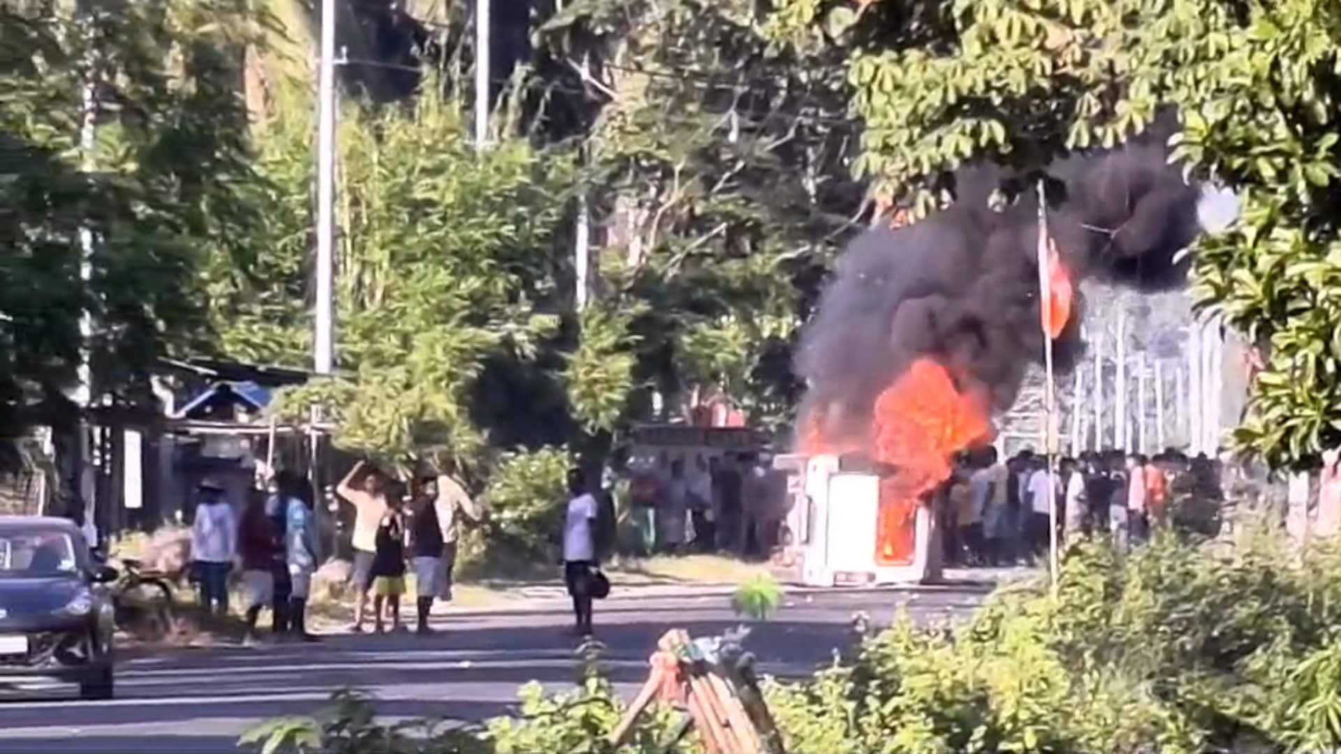 Zubeen Garg's Fans Torch Police Van, Pelt Stones Outside Baksa Jail In Assam