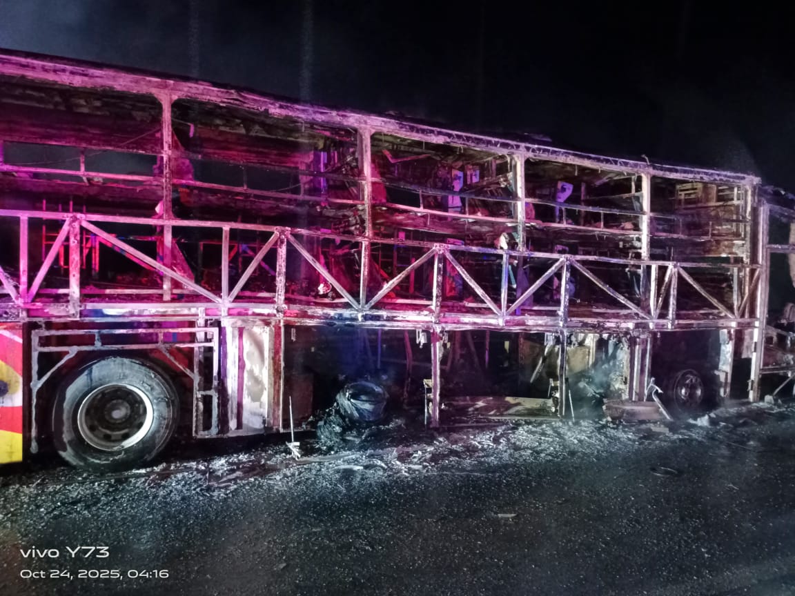 Live Updates: Bengaluru-Bound Bus With 40 Onboard Catches Fire After Hitting Bike, 12 Dead