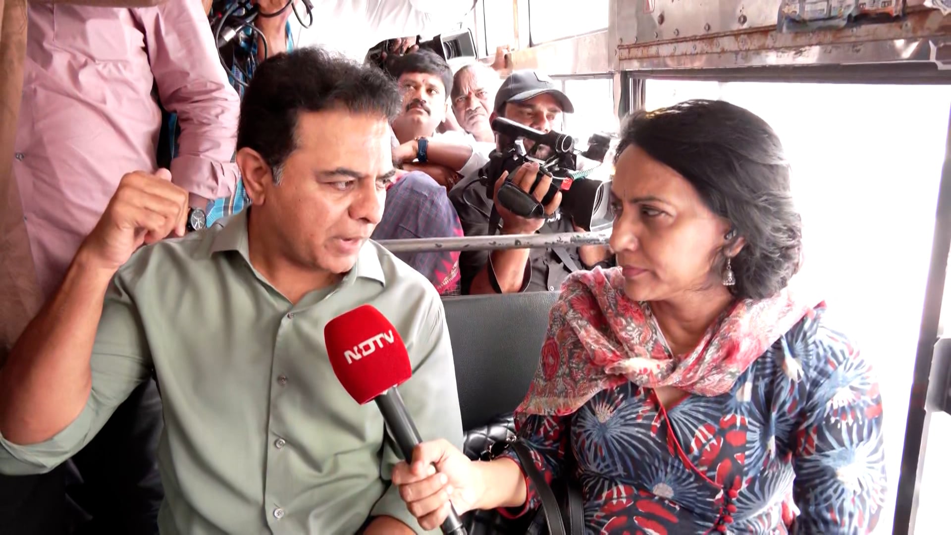 Video: KTR Protests Bus Fare Hike, Accuses Congress Of 'Daylight Loot' In Telangana