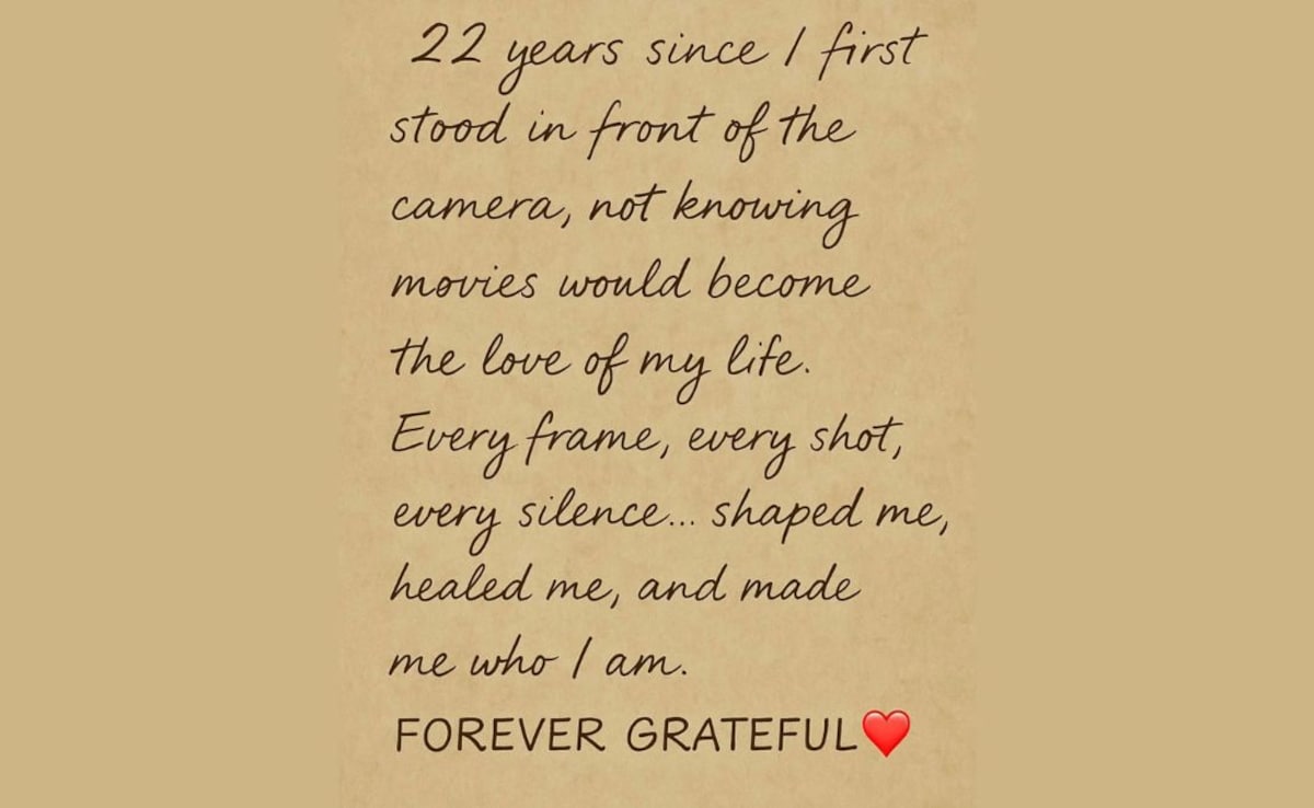 Nayanthara shared a heartfelt note on IG as she completed 22 years in films Nayanthara shared a heartfelt note on IG as she completed 22 years in films