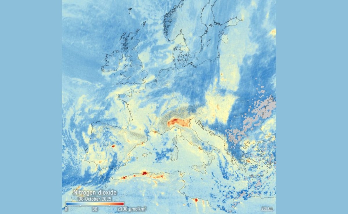 First image of nitrogen dioxide from Sentinel-4. First image of nitrogen dioxide from Sentinel-4.