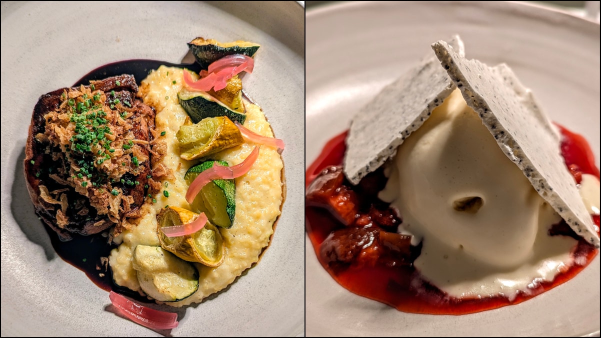 The steak and the dessert. Photos: Author The steak and the dessert. Photos: Author