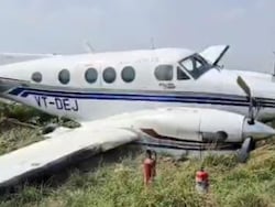 Private Jet In UP Skids Off Runway While Taking Off, Lands In Grass