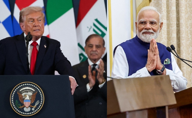 Shehbaz Sharif Behind Him, Trump Praises "Very Good Friend" PM Modi In Egypt