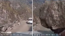 Video: Boulder Comes Crashing Down On Moving Car In Himachal