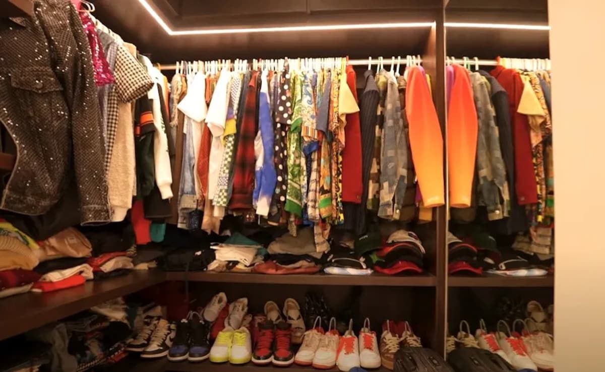 Inside Orrys wardrobe. Photo: YouTube/FarhKhan Inside Orrys wardrobe. Photo: YouTube/FarhKhan
