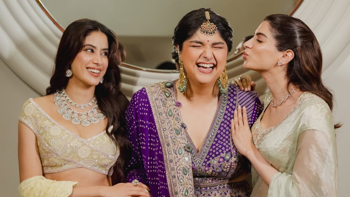 From Janhvi To Khushi, The Kapoor Sisters Turn Heads With Their Ethnic Glam At Anshula Kapoor's Engagement