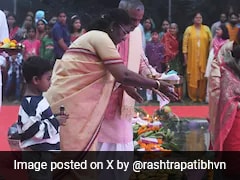 President Droupadi Murmu Participates In Chhath Puja Celebrations