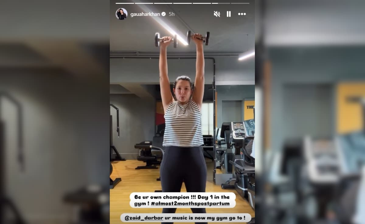 Gauhar Khans latest workout routine. Photo: Instagram/gauaharkhan Gauhar Khans latest workout routine. Photo: Instagram/gauaharkhan