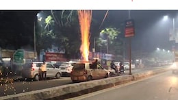 Video: On Busy Lucknow Road, 3 Men Set Off Crackers From Roof Of Moving Car