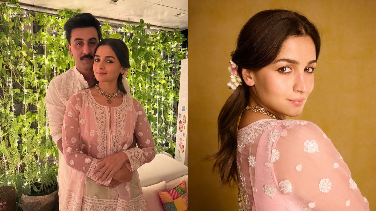Alia Bhatt's Pink Chikankari Kurta Is the Festive Inspiration You Need